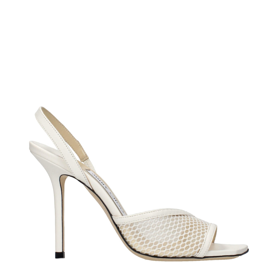 Jimmy Choo Blue Fabric Stiletto Heel Sandals