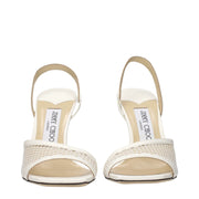 Jimmy Choo Blue Fabric Stiletto Heel Sandals
