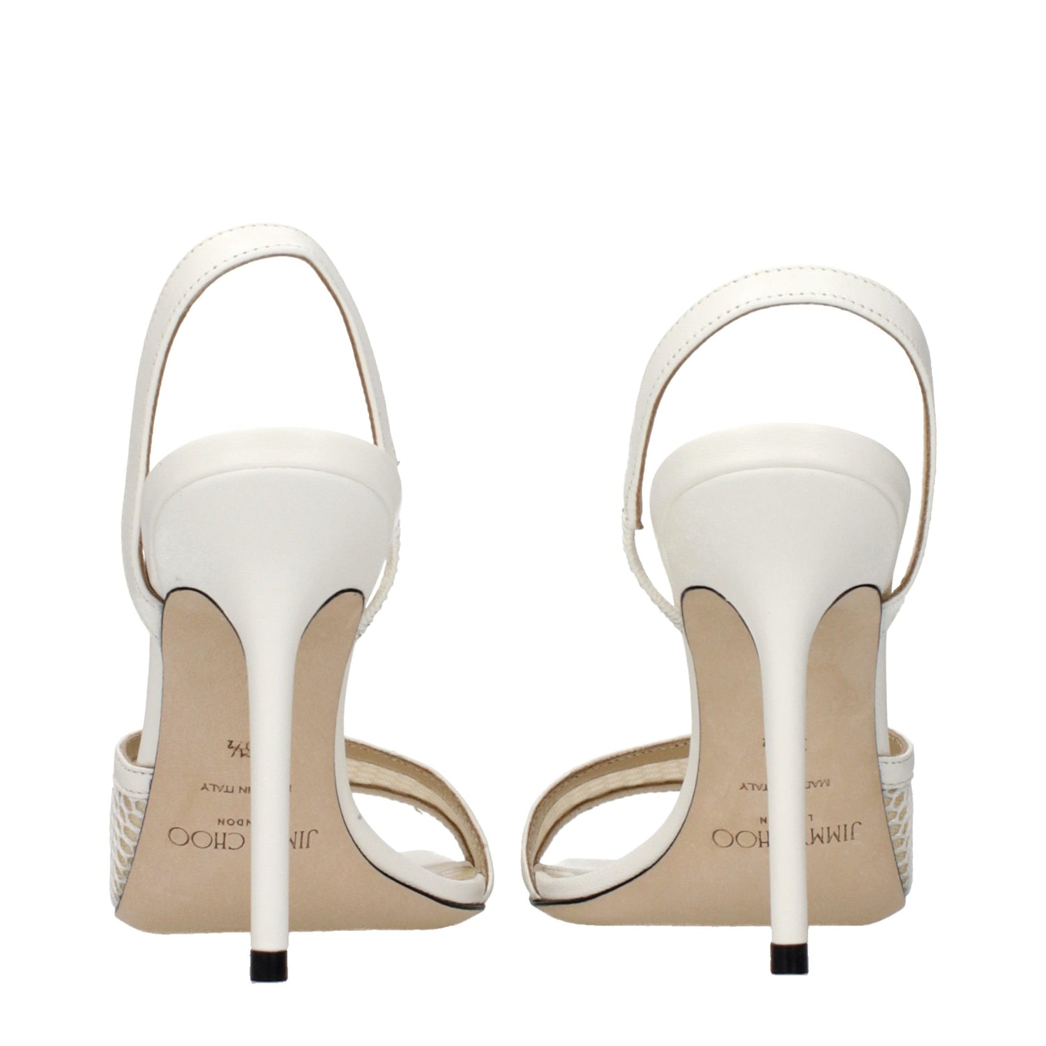 Jimmy Choo Blue Fabric Stiletto Heel Sandals