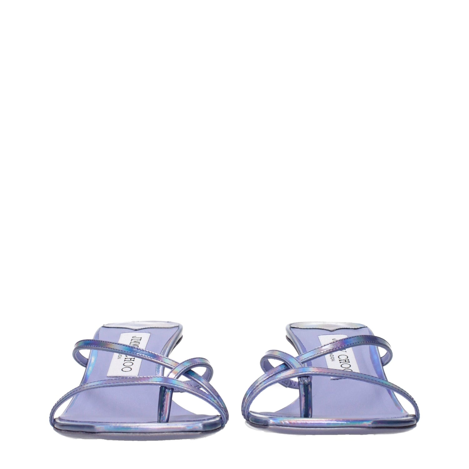 Jimmy Choo Purple Leather Flat Sandals