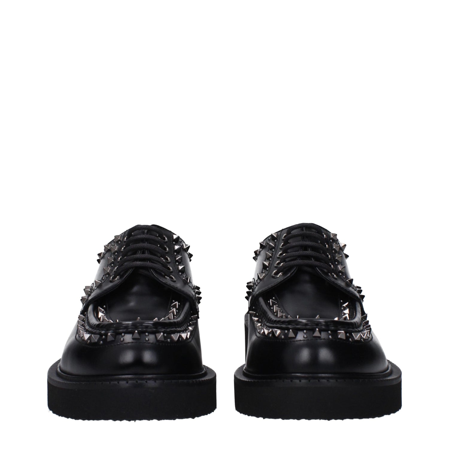 Valentino Garavani Black Leather Oxfords And Derbies