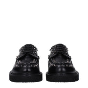 Valentino Garavani Black Leather Oxfords And Derbies