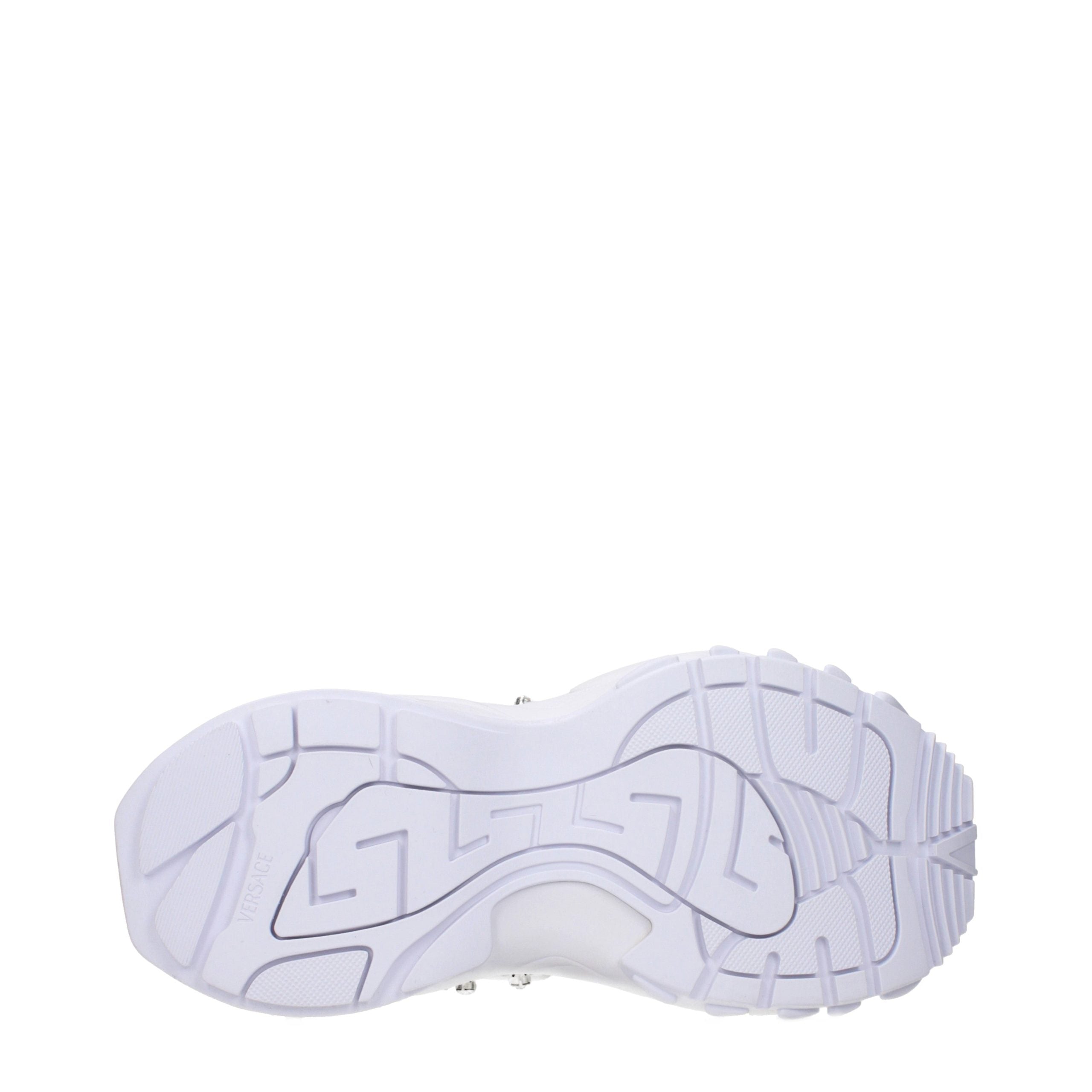 Versace White Limited Crystal Net Sneakers