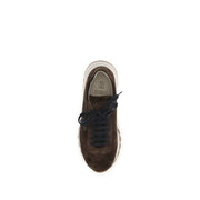 Brunello Cucinelli Brown Calf Leather Bos Taurus Athletic Sneakers