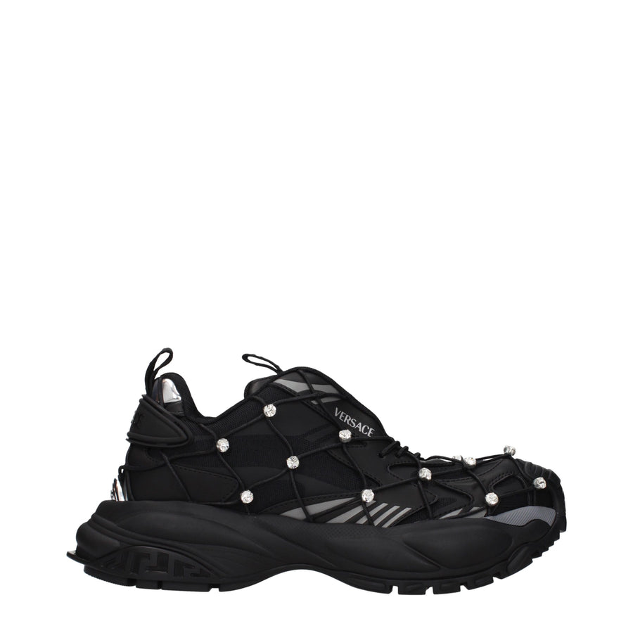 Versace Black Limited Crystal Net Sneakers