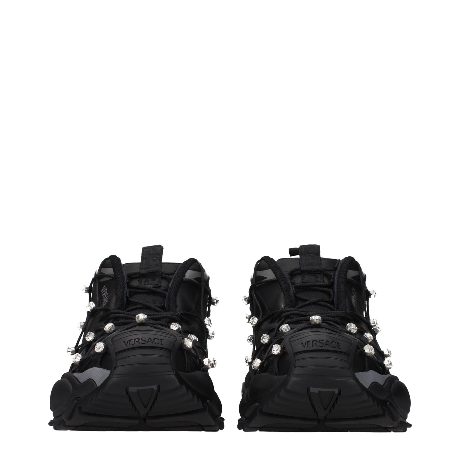 Versace Black Limited Crystal Net Sneakers