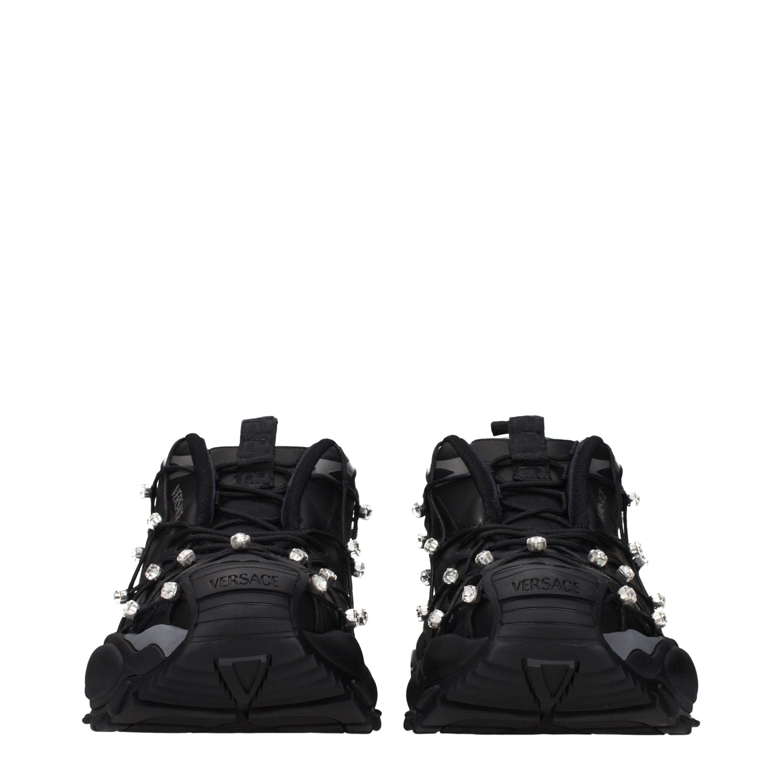Versace Black Limited Crystal Net Sneakers