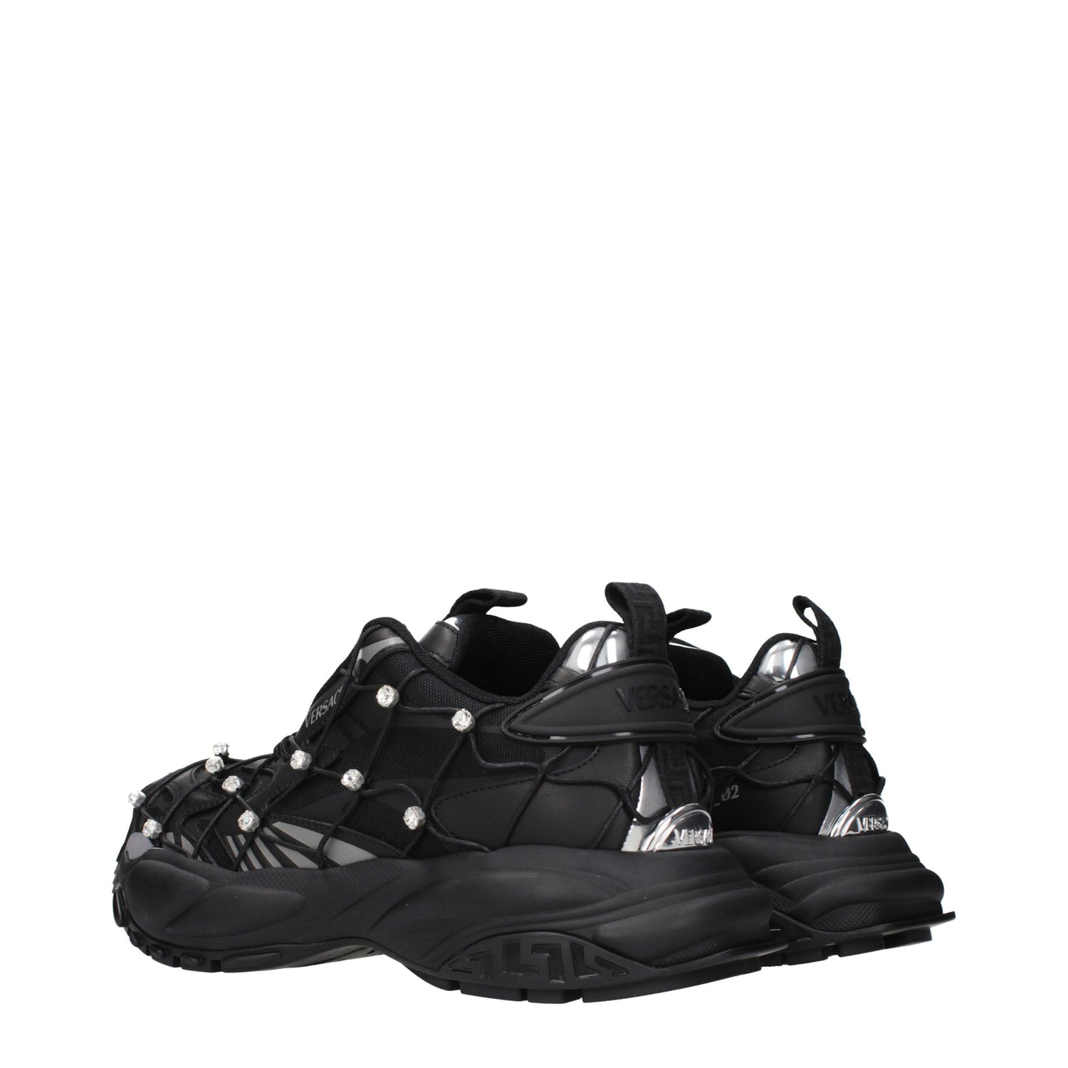Versace Black Limited Crystal Net Sneakers