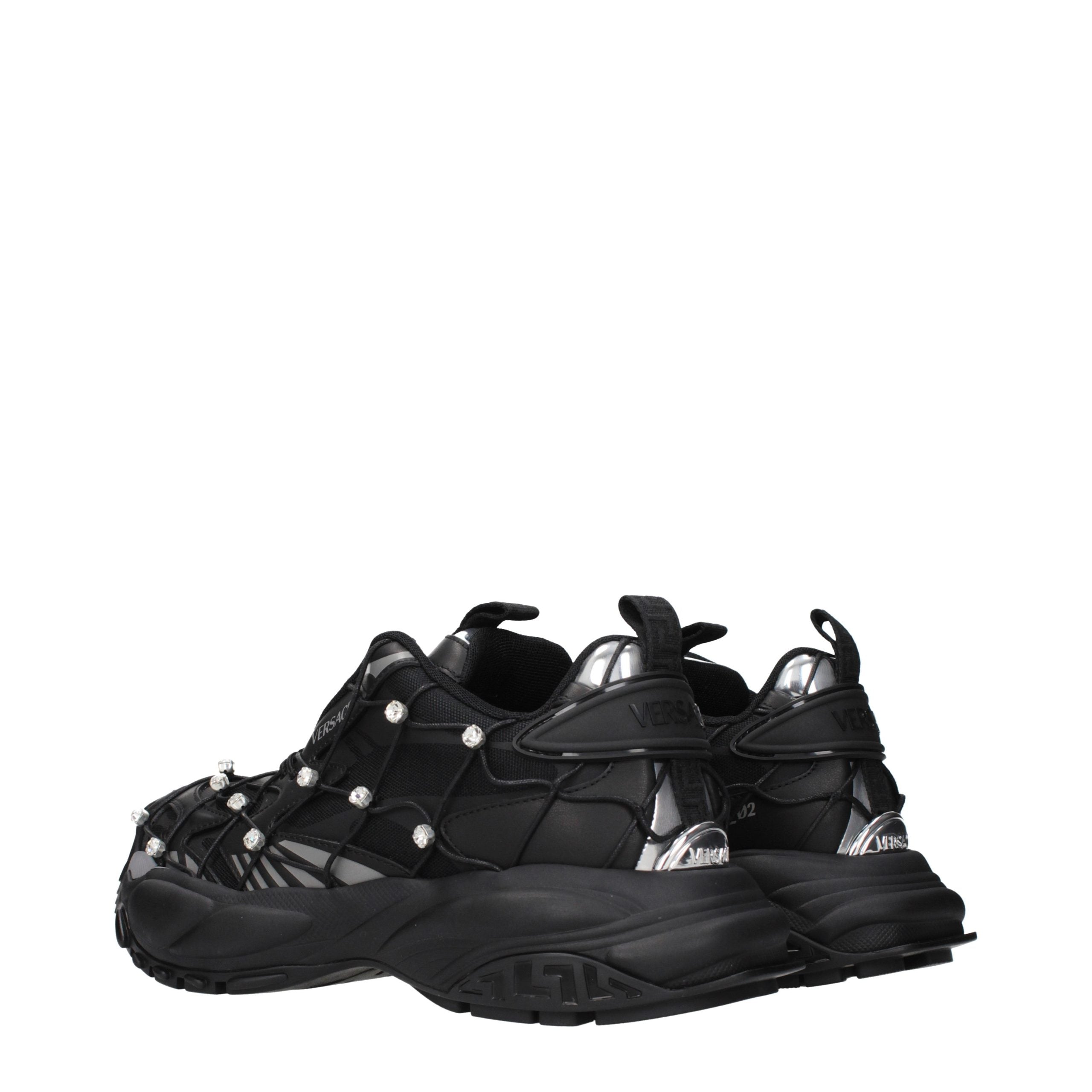 Versace Black Limited Crystal Net Sneakers