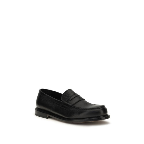 Premiata Black Calf Leather Bos Taurus Slip-On Loafers