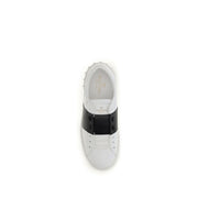 Valentino Garavani Black And White Calf Leather Bos Taurus Low Top Sneakers