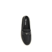 Prada Black Calf Leather Bos Taurus Slip-On Loafers