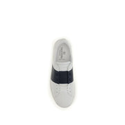 Valentino Garavani Blue Calf Leather Bos Taurus Low Top Sneakers