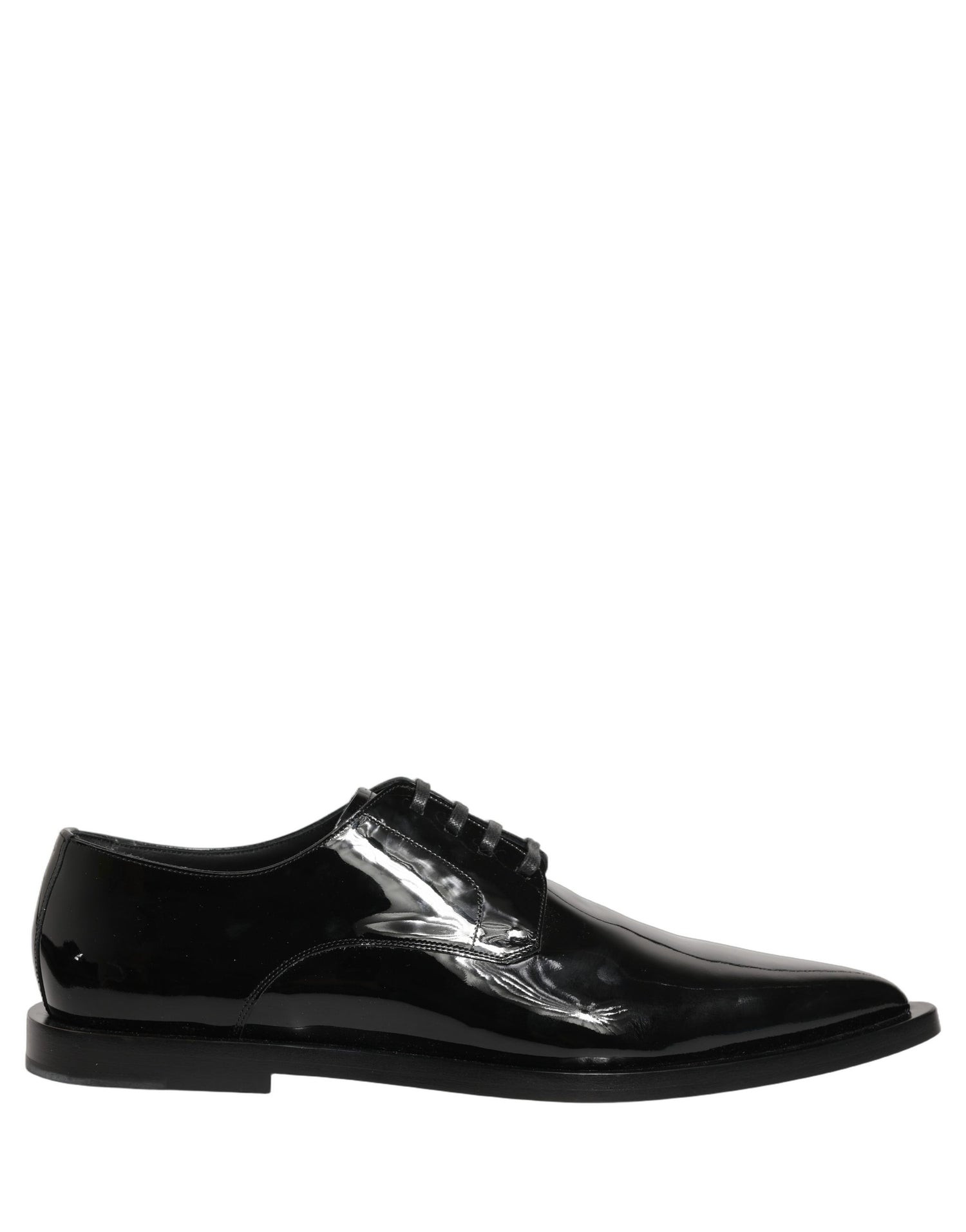 Dolce & Gabbana Black Leather Men Derby Dress Formal Shoes