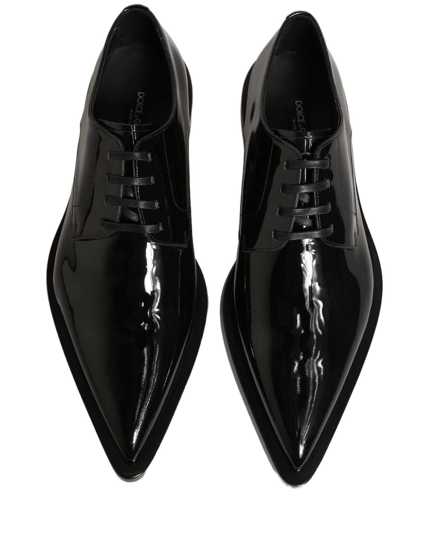Dolce & Gabbana Black Leather Men Derby Dress Formal Shoes