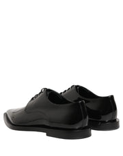 Dolce & Gabbana Black Leather Men Derby Dress Formal Shoes