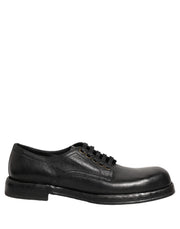 Dolce & Gabbana Black Leather Lace Up Derby Dress Men Shoes