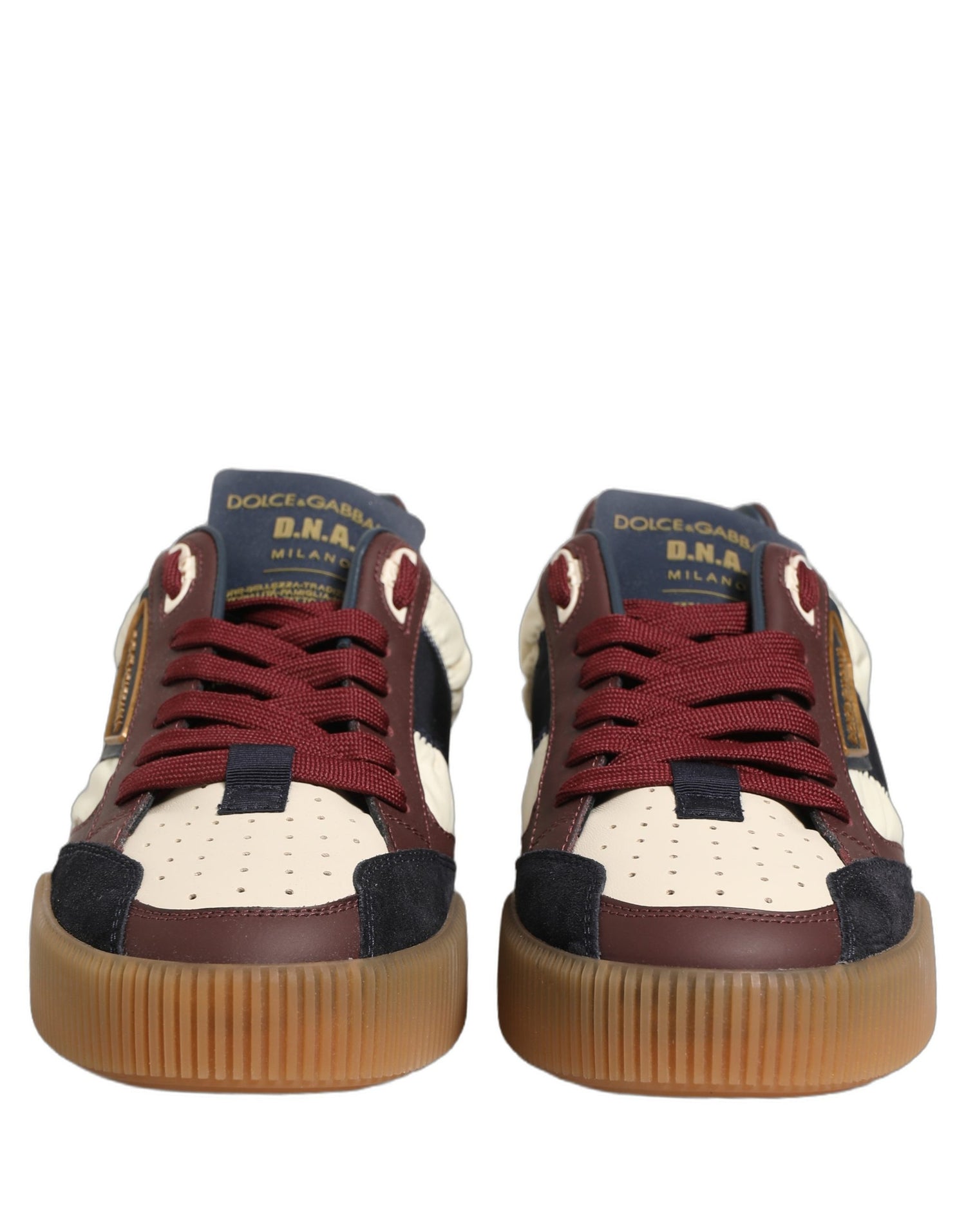 Dolce & Gabbana Multicolor Leather MIAMI Low Top Men Sneakers Shoes