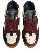 Dolce & Gabbana Multicolor Leather MIAMI Low Top Men Sneakers Shoes