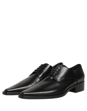 Dolce & Gabbana Black Leather Lace Up Derby Dress Shoes