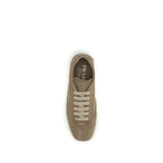 Prada Brown Calf Leather Bos Taurus Athletic Sneakers
