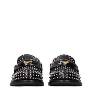 Miu Miu Black Leather Slip-On Loafers