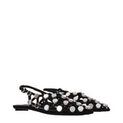 The Attico Black Leather Ballet Flats