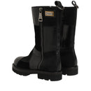 Dolce & Gabbana Black Patchwork Leather Mid-Calf Boots