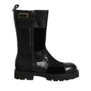 Dolce & Gabbana Black Patchwork Leather Mid-Calf Boots