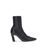 Khaite Black Calf Leather Bos Taurus Ankle Boots