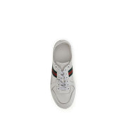Gucci White Calf Leather Bos Taurus Athletic Sneakers