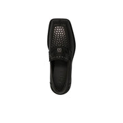 Versace Black Leather Slip-On Loafers
