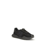 Dolce & Gabbana Black Calf Leather Bos Taurus Chunky Sneakers