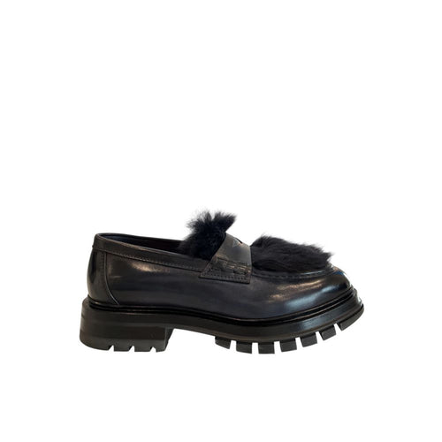 Santoni Blue Leather Men Loafer