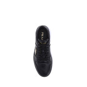 Prada Black Calf Leather Bos Taurus Low Top Sneakers