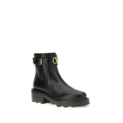 Valentino Garavani Black Calf Leather Bos Taurus Ankle Boots