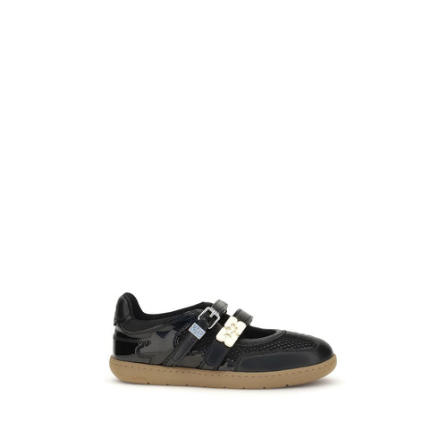 Ganni Black Recycled Leather Ballet Flats