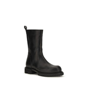 Rick Owens Black Calf Leather Bos Taurus Flat Boots