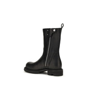 Rick Owens Black Calf Leather Bos Taurus Flat Boots