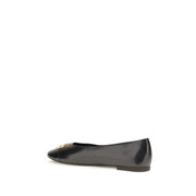 Tory Burch Black Calf Leather Bos Taurus Ballet Flats