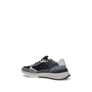 Brunello Cucinelli Blue Calf Leather Bos Taurus Athletic Sneakers