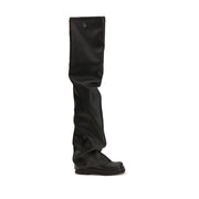 The Attico Black Polyurethane Over The Knee