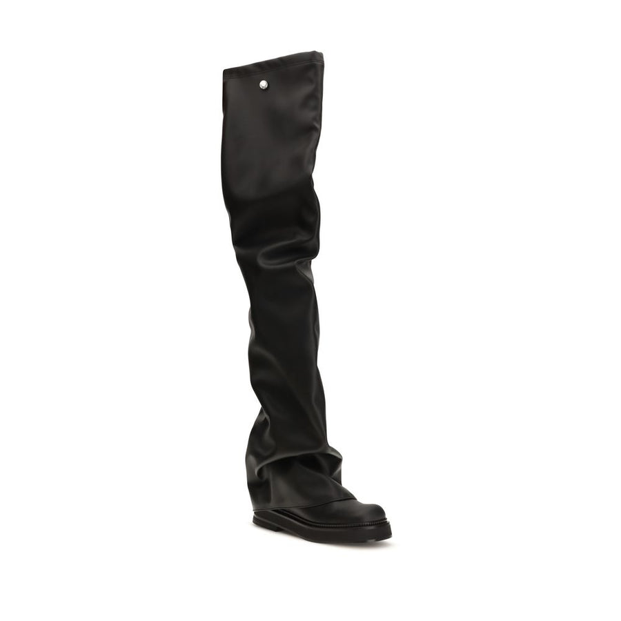 The Attico Black Polyurethane Over The Knee