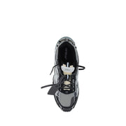 Off-White Gray Polyurethane Athletic Sneakers