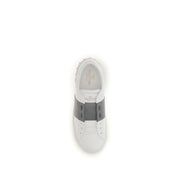 Valentino Garavani Silver Calf Leather Bos Taurus Low Top Sneakers