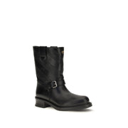 Valentino Garavani Black Calf Leather Bos Taurus Ankle Boots