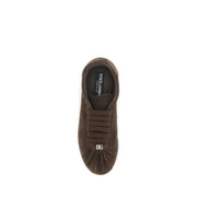 Dolce & Gabbana Brown Suede Leather Low Top Sneakers
