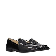 Jimmy Choo Black Leather Slip-On Loafers