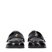 Jimmy Choo Black Leather Slip-On Loafers