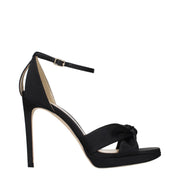 Jimmy Choo Black Satin Platform Sandals
